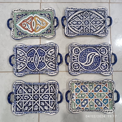 6 pottery trays from the city of Fez