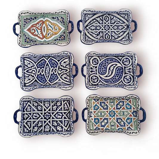 6 pottery trays from the city of Fez