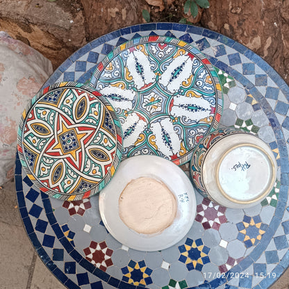Luxury Multicolor Moroccan Dinnerware Set – Handcrafted Traditional Pottery