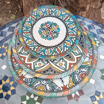 Luxury Multicolor Moroccan Dinnerware Set – Handcrafted Traditional Pottery
