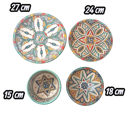Luxury Multicolor Moroccan Dinnerware Set – Handcrafted Traditional Pottery