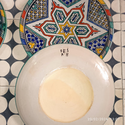 6 dinner plates multicolore dinner set ,handmade and hand painted