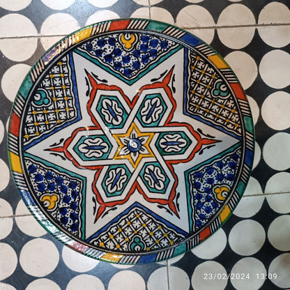 6 dinner plates multicolore dinner set ,handmade and hand painted