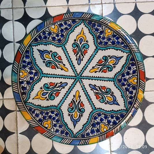 6 dinner plates multicolore dinner set ,handmade and hand painted