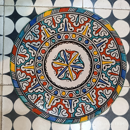 6 dinner plates multicolore dinner set ,handmade and hand painted