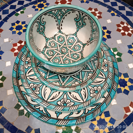 Luxury Moroccan pottery Dinnerware Set – Handcrafted Traditional Pottery