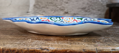 Moroccan plates Leaf-Shaped Ceramic Plate – Traditional Fez Pottery Wall Decor