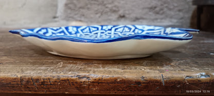 Moroccan plates Leaf-Shaped Ceramic Plate – Traditional Fez Pottery Wall Decor