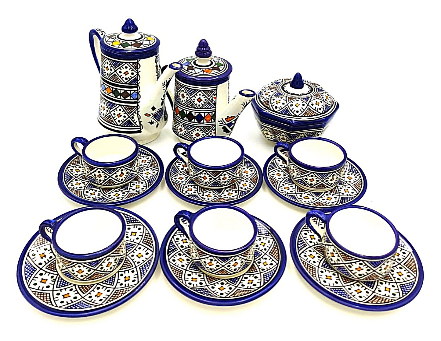 Luxury Fez Coffee Set – Handcrafted & Traditionally Decorated