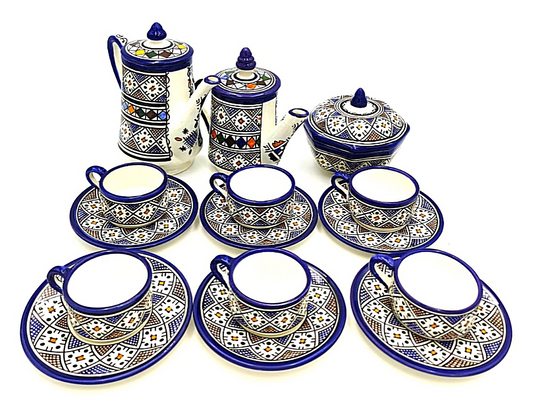 Luxury Fez Coffee Set – Handcrafted & Traditionally Decorated