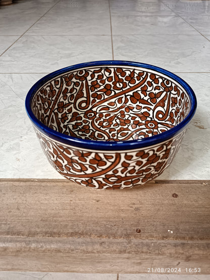 Handmade Moroccan Floral Ceramic Bowls – Hand Painted Serving Bowls from Fez, Morocco