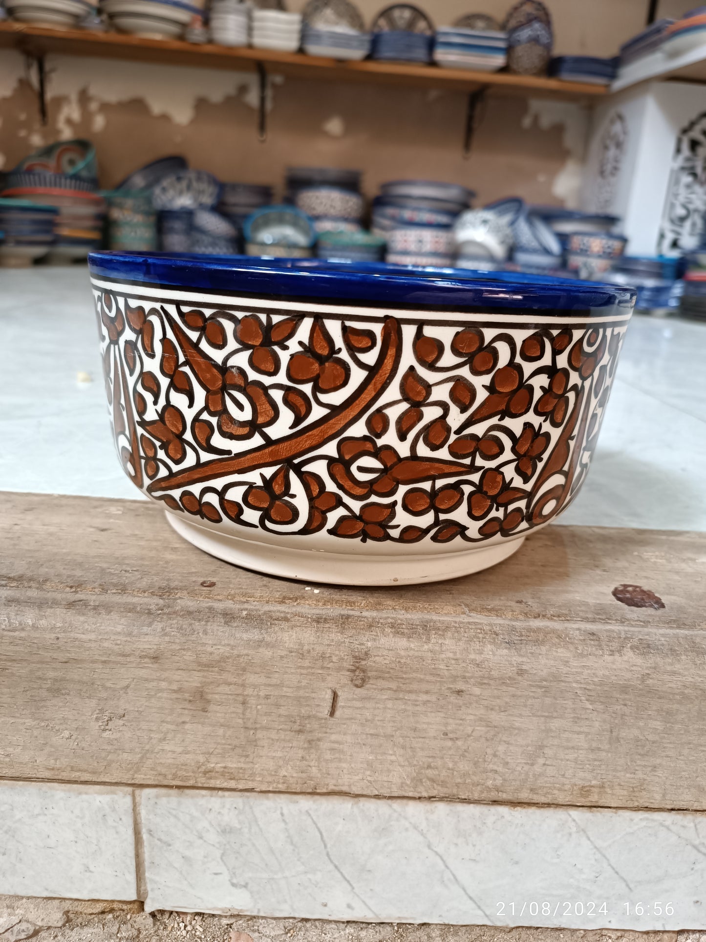 Handmade Moroccan Floral Ceramic Bowls – Hand Painted Serving Bowls from Fez, Morocco