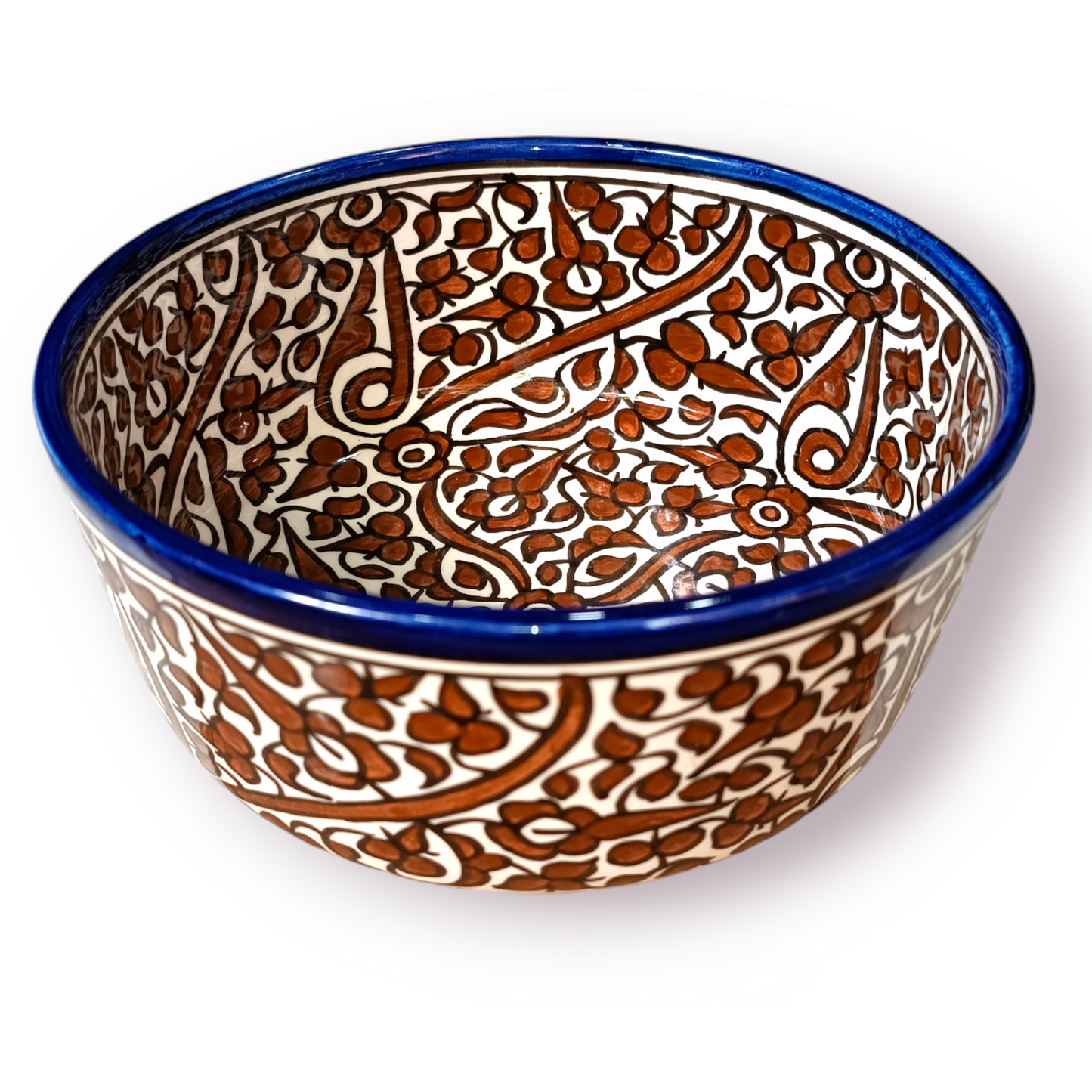 Handmade Moroccan Floral Ceramic Bowls – Hand Painted Serving Bowls from Fez, Morocco