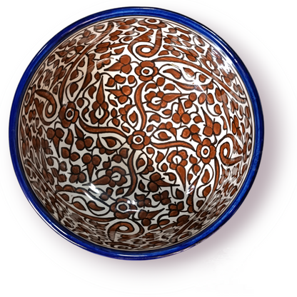 Handmade Moroccan Floral Ceramic Bowls – Hand Painted Serving Bowls from Fez, Morocco
