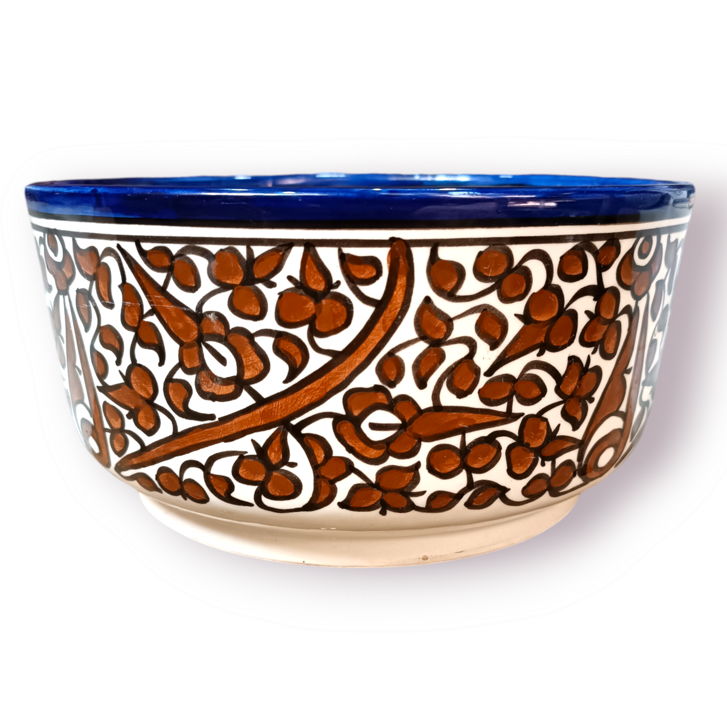 Handmade Moroccan Floral Ceramic Bowls – Hand Painted Serving Bowls from Fez, Morocco