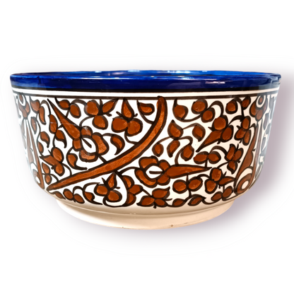 Handmade Moroccan Floral Ceramic Bowls – Hand Painted Serving Bowls from Fez, Morocco