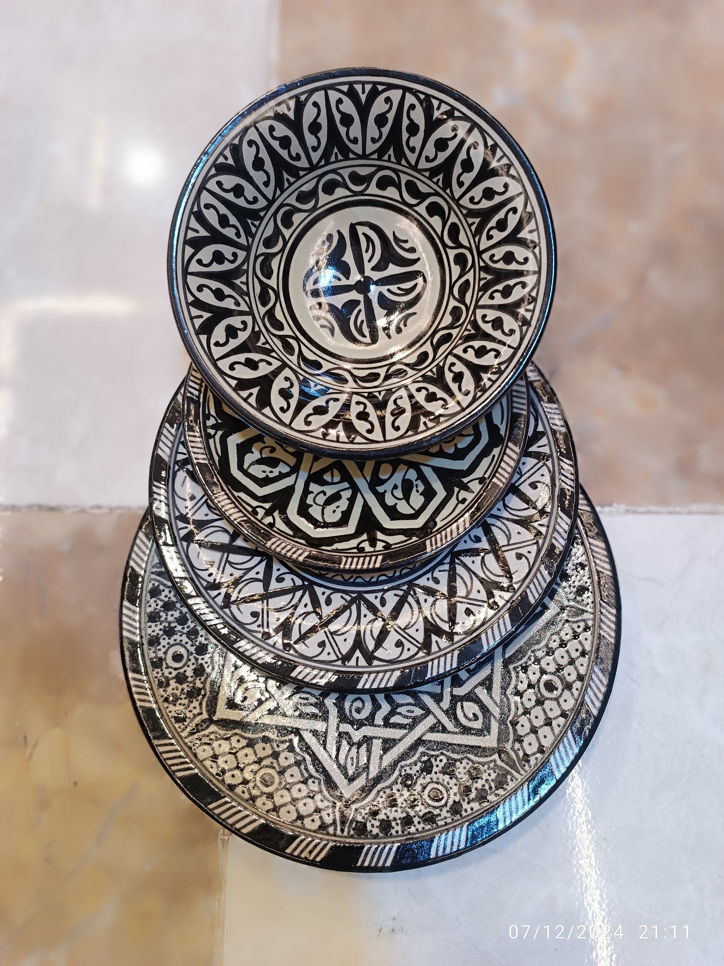Moroccan pottery Handmade Hand painted Art Artisanal Fez pottery