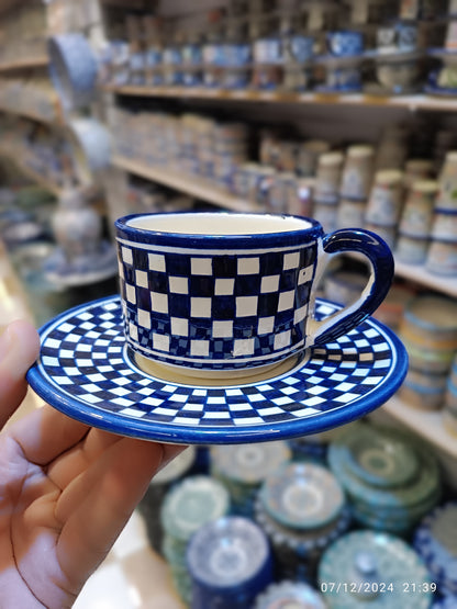 6 Coffee cups handmade pottery and hand-painted