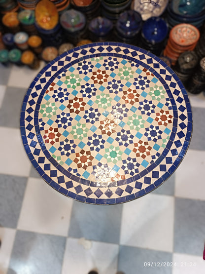 Handmade Moroccan Mosaic Table: multicolore Elegance from fez