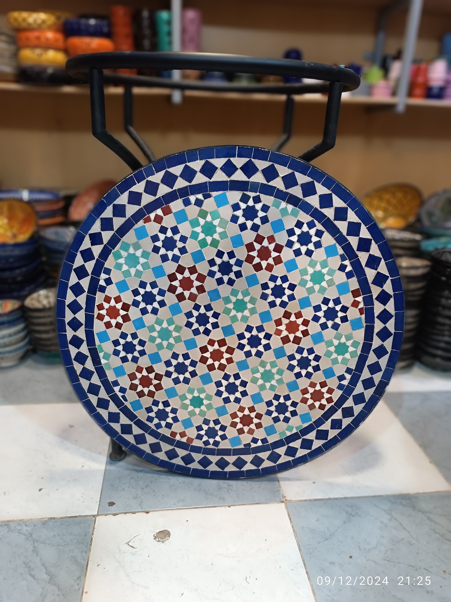 Handmade Moroccan Mosaic Table: multicolore Elegance from fez