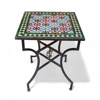 Mosaic Table for Patio & Garden – Portable Ceramic Table for Indoor & Outdoor Use