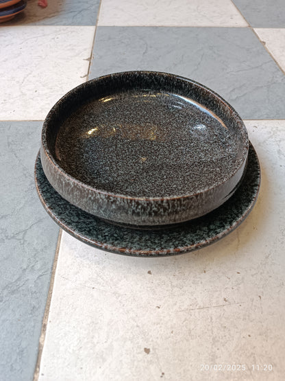 Black Moroccan plates | Fez Pottery Dining Sets