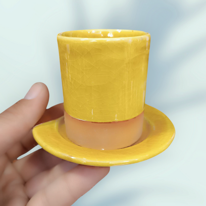 Coffee cups handmade pottery and hand painted fez pottery