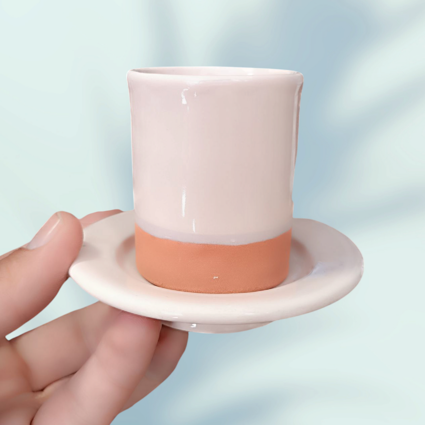 Coffee cups handmade pottery and hand painted fez pottery