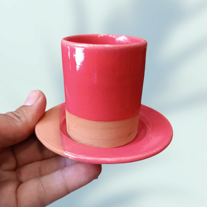 Coffee cups handmade pottery and hand painted fez pottery