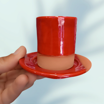 Coffee cups handmade pottery and hand painted fez pottery