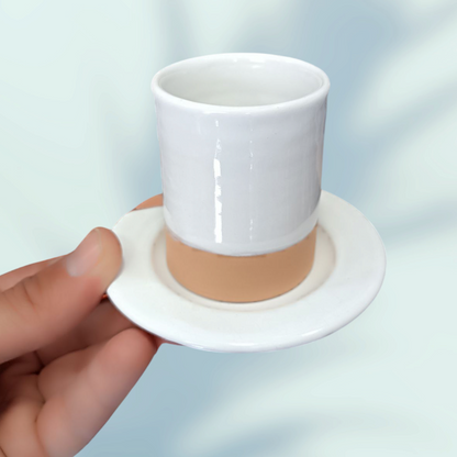 Coffee cups handmade pottery and hand painted fez pottery