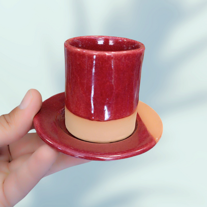 Coffee cups handmade pottery and hand painted fez pottery