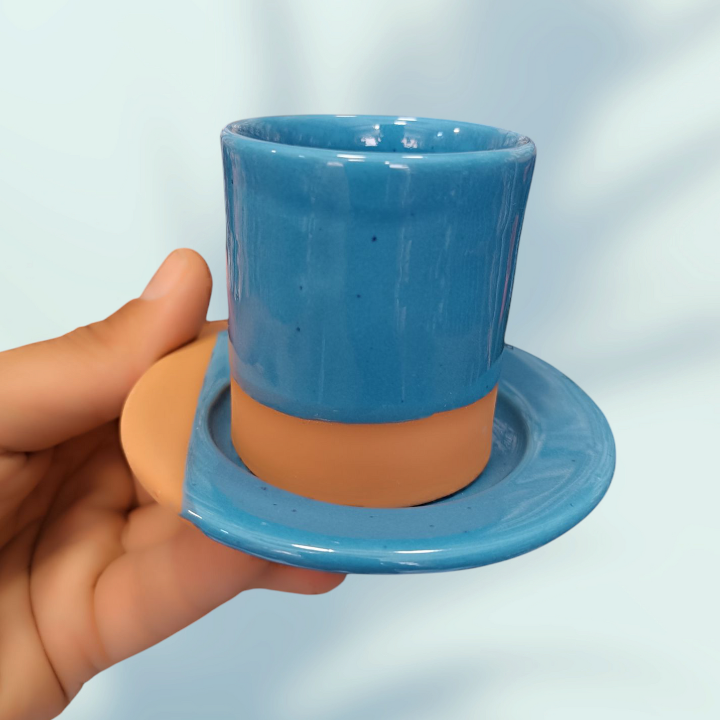 Coffee cups handmade pottery and hand painted fez pottery