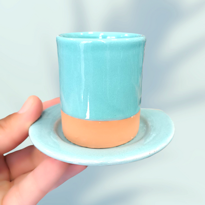 Coffee cups handmade pottery and hand painted fez pottery