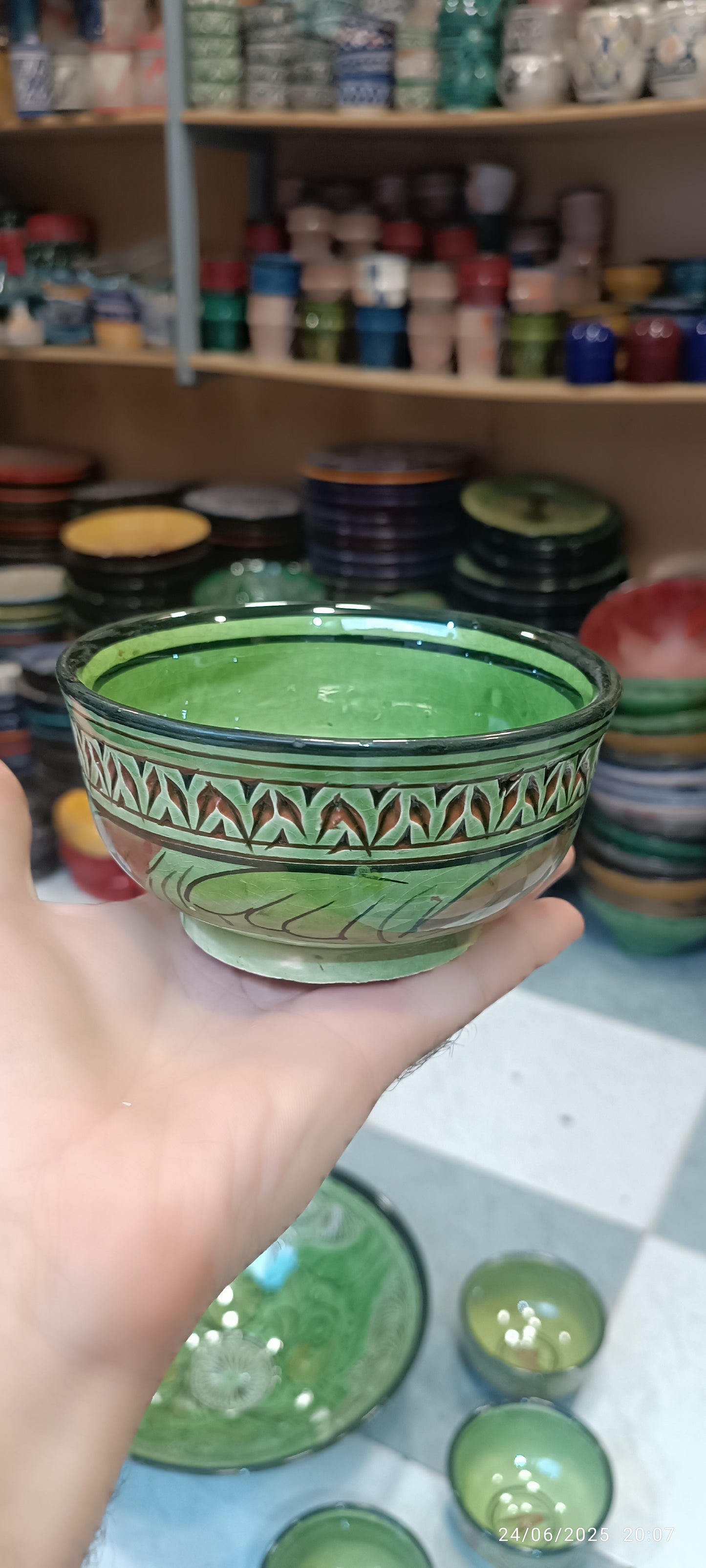 Traditional Moroccan Pottery Set - Handmade 7 bowls