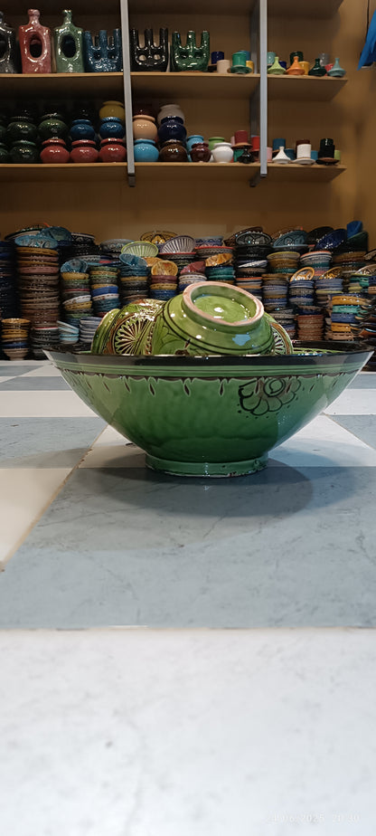 Traditional Moroccan Pottery Set - Handmade 7 bowls
