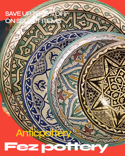 Hand-Painted Fez Dinner Plate – 30 cm