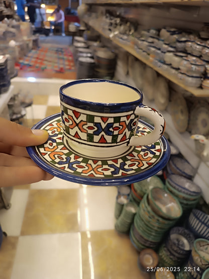 6 Coffee cups handmade pottery and hand-painted 6 different design