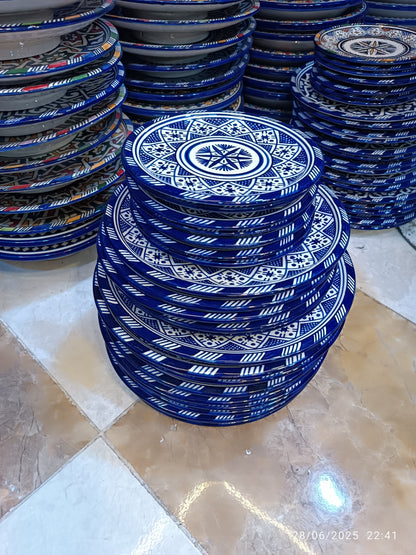 Authentic Fez Pottery Plate – Lead-Free & Microwave Safe