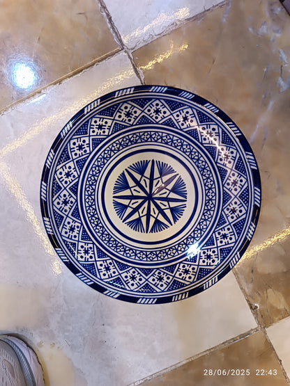 Authentic Fez Pottery Plate – Lead-Free & Microwave Safe
