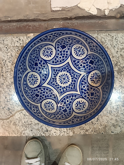 Larg salad bowl handmade and hand painted original from fez Morocco