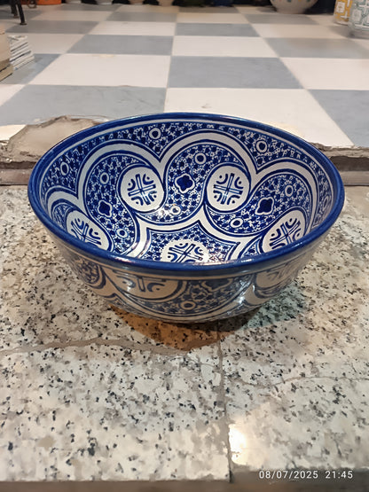 Larg salad bowl handmade and hand painted original from fez Morocco