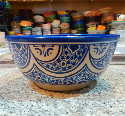 Larg salad bowl handmade and hand painted original from fez Morocco