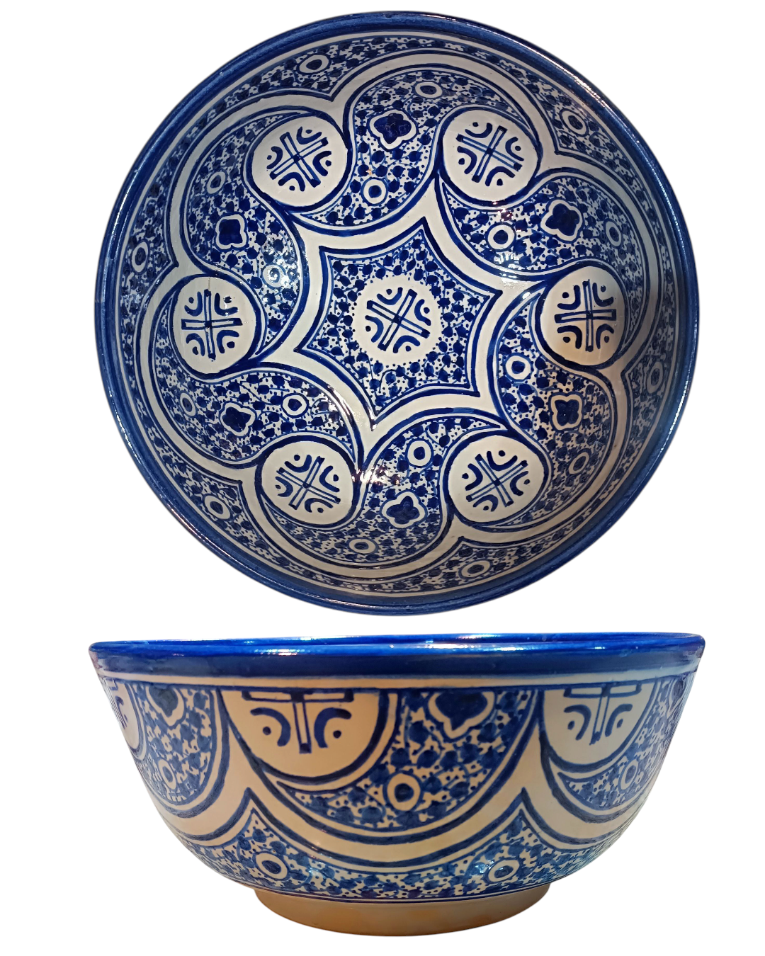 Larg salad bowl handmade and hand painted original from fez Morocco