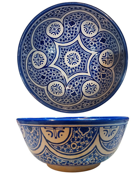 Larg salad bowl handmade and hand painted original from fez Morocco