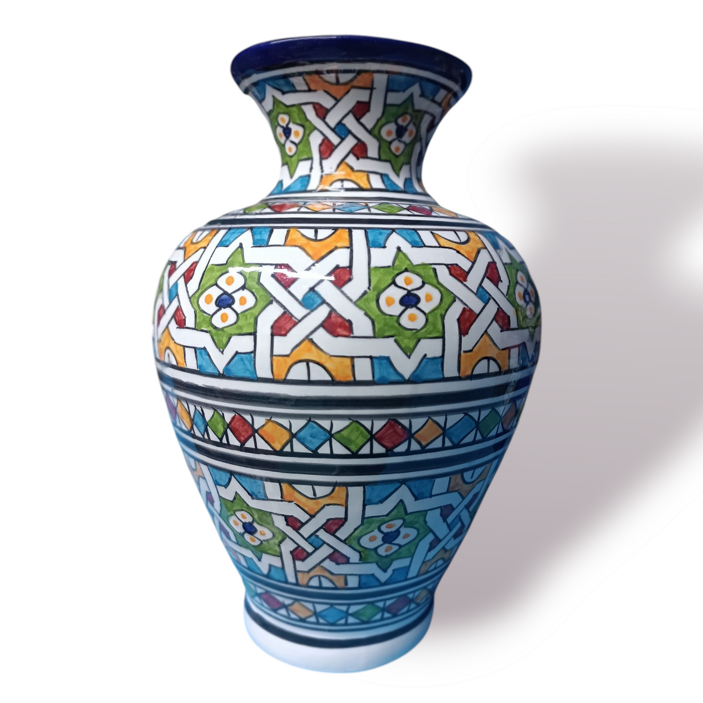 Moroccan ceramic vase, handmade and hand painted
