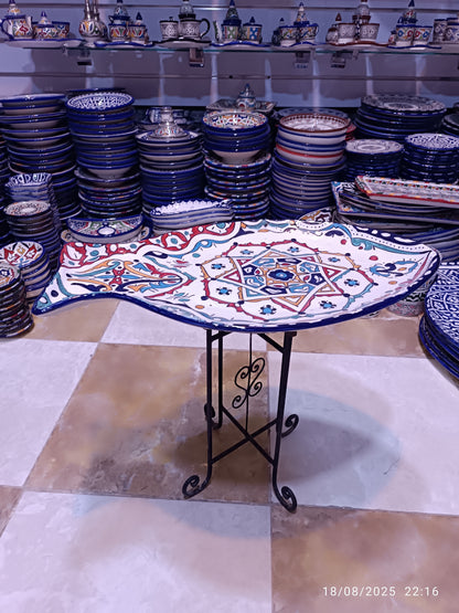 Fish-Shaped Serving Platter – Hand-Painted Traditional Design (30x50cm)