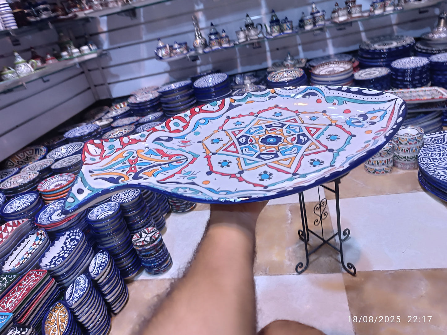 Fish-Shaped Serving Platter – Hand-Painted Traditional Design (30x50cm)