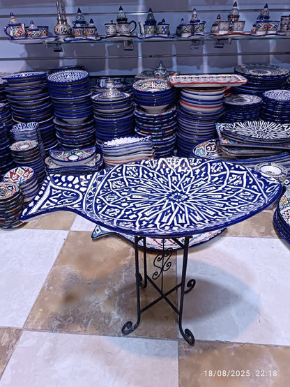 Fish-Shaped Serving Platter – Hand-Painted Traditional Design (30x50cm)
