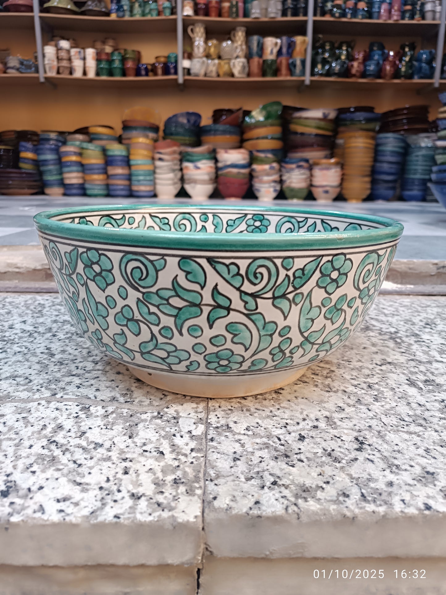 large salad bowl 30 cm handmade and hand painted from Morocco width